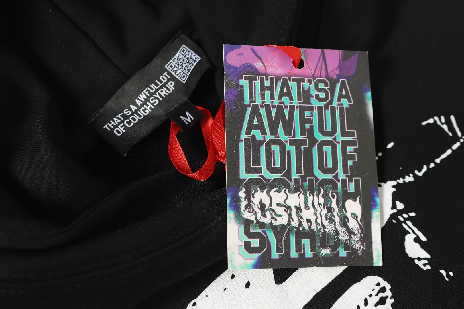 C # Black/Cream White/ ｜ THAT'S A AWFUL LOT OF COUGH SYRUP In Stock Same Style. （fabric): 100 Sizes（size）：S-M L X L （colour）： /Cream White/ 👉
